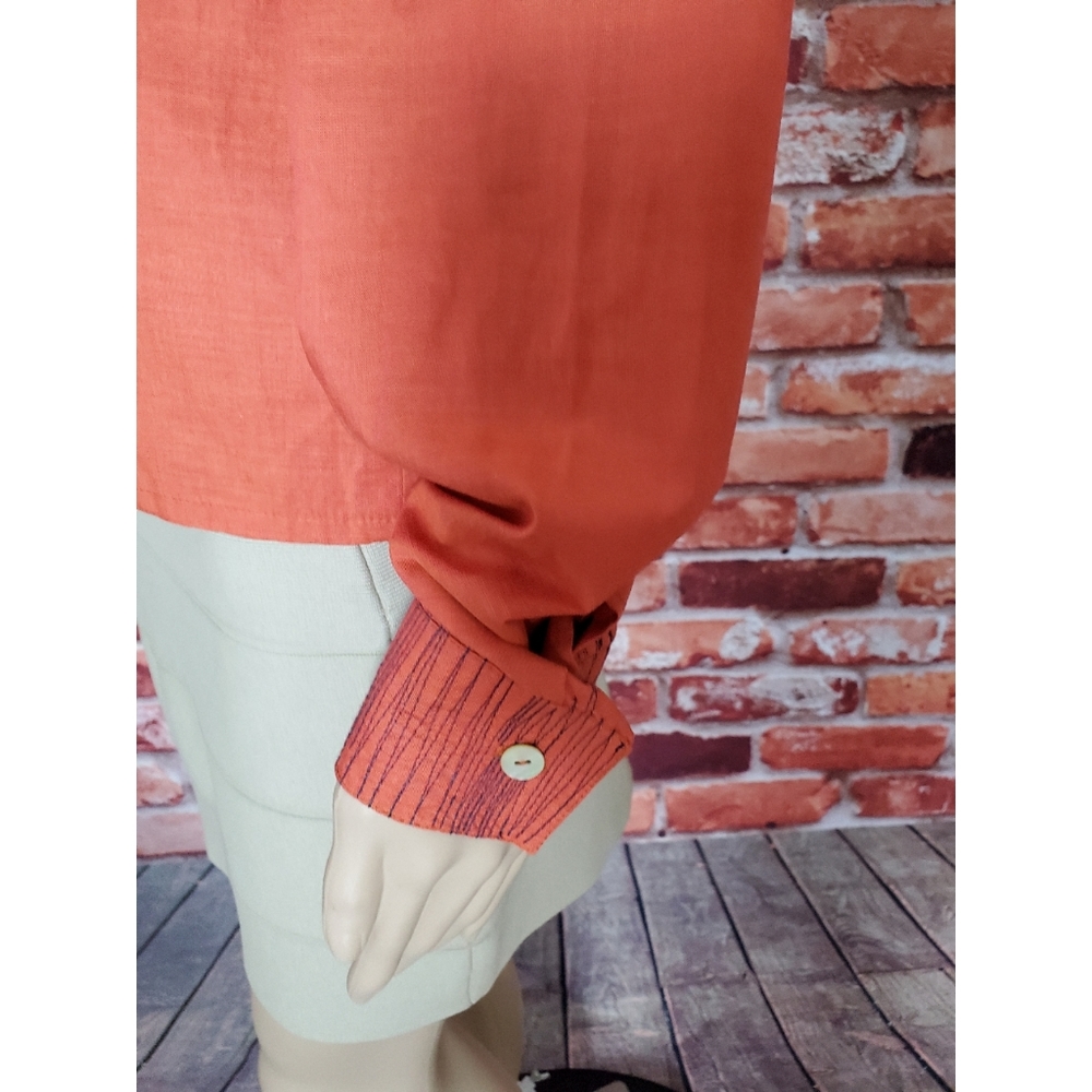Josef Tresek Orange Cotton Blazer Large - Picture 5 of 8